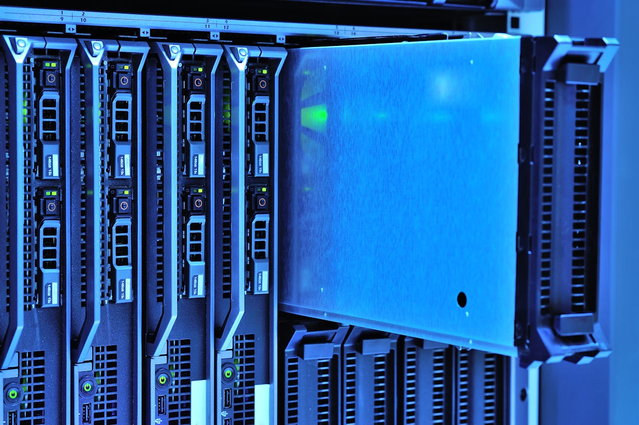 The Art of Drawing Readers In: Your attractive post title goes here Detailed view of server racks with glowing lights in a data center environment.
